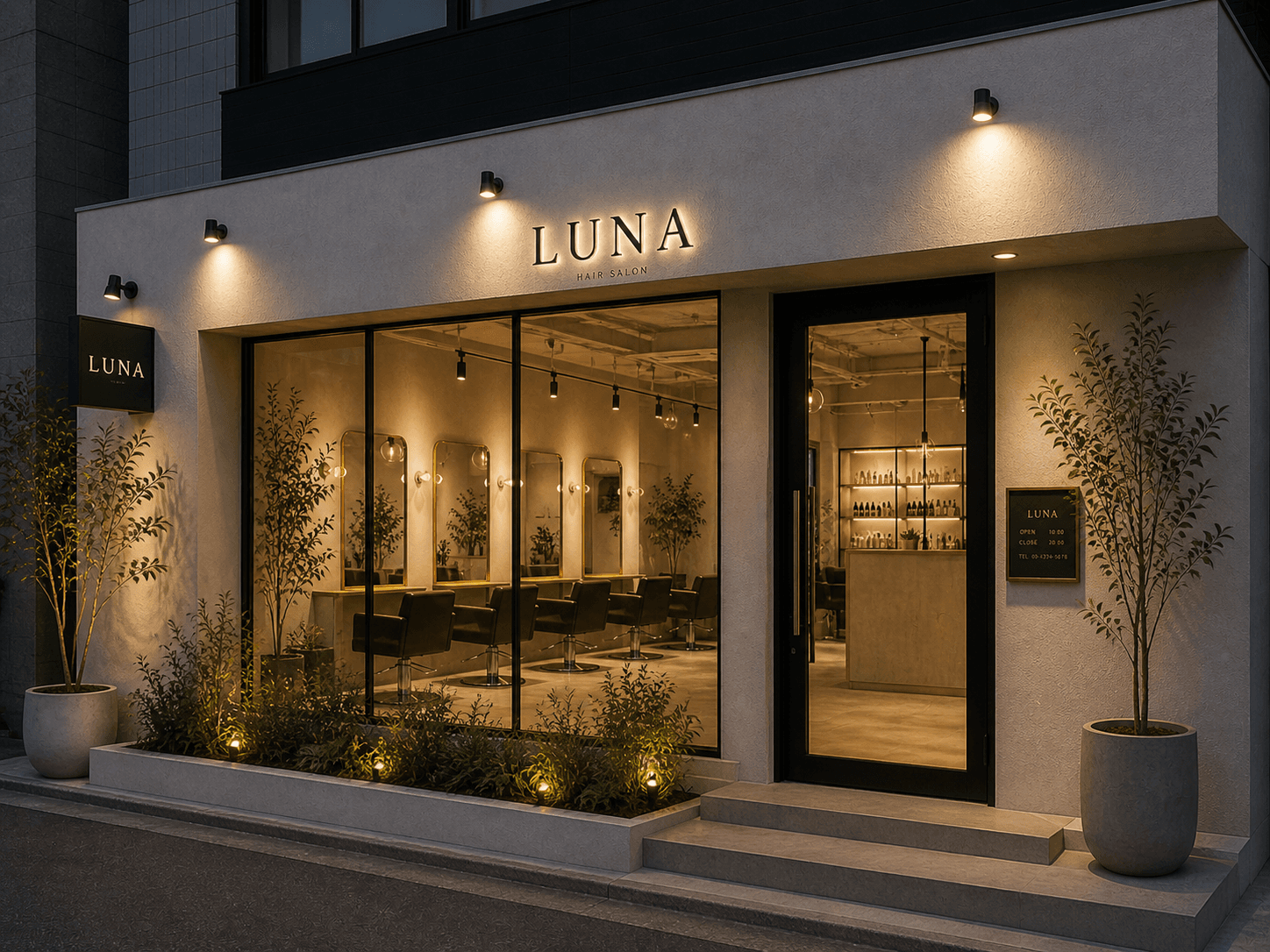 Hair Salon LUNA — 中目黒の店舗外観